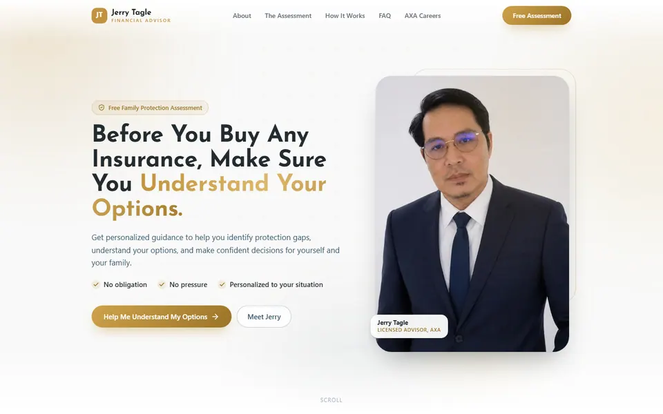 The hero: a clear promise and a direct call to action.