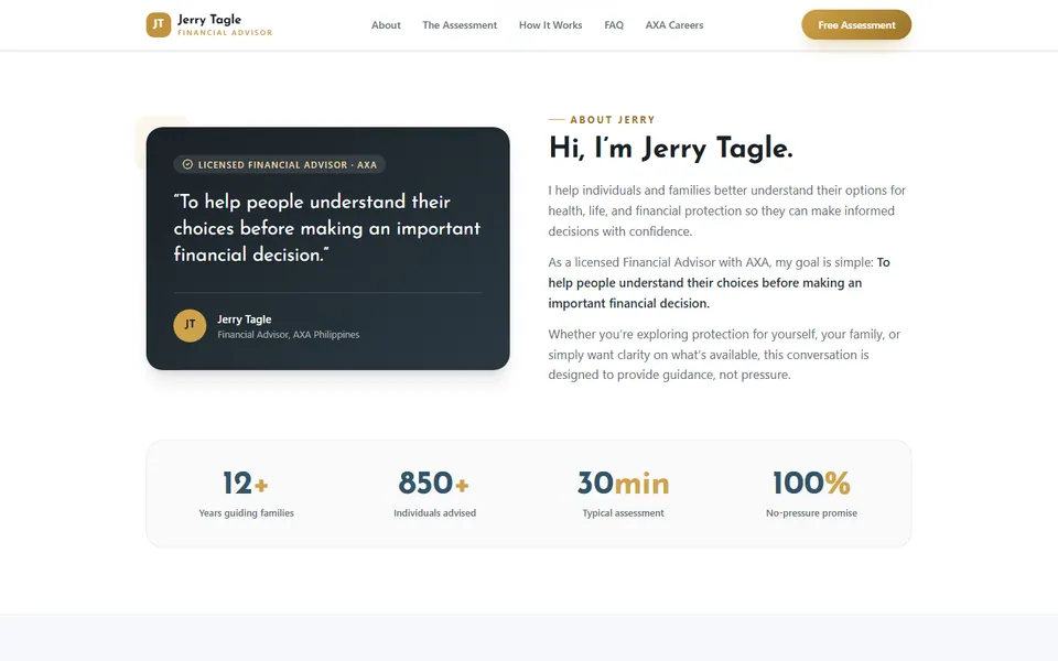 The advisor's story and track record.